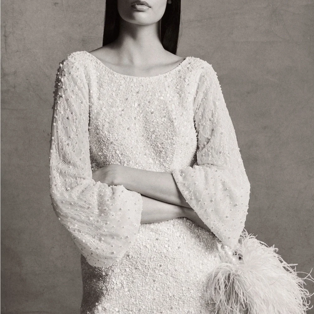 BHLDN Forever That Girl Kanelle Dress
Beaded Pearl Sequin Bridal - Picture 5 of 10